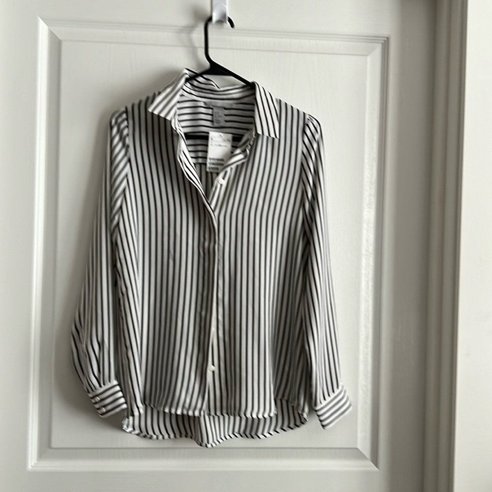 Black and white stripped blouse
